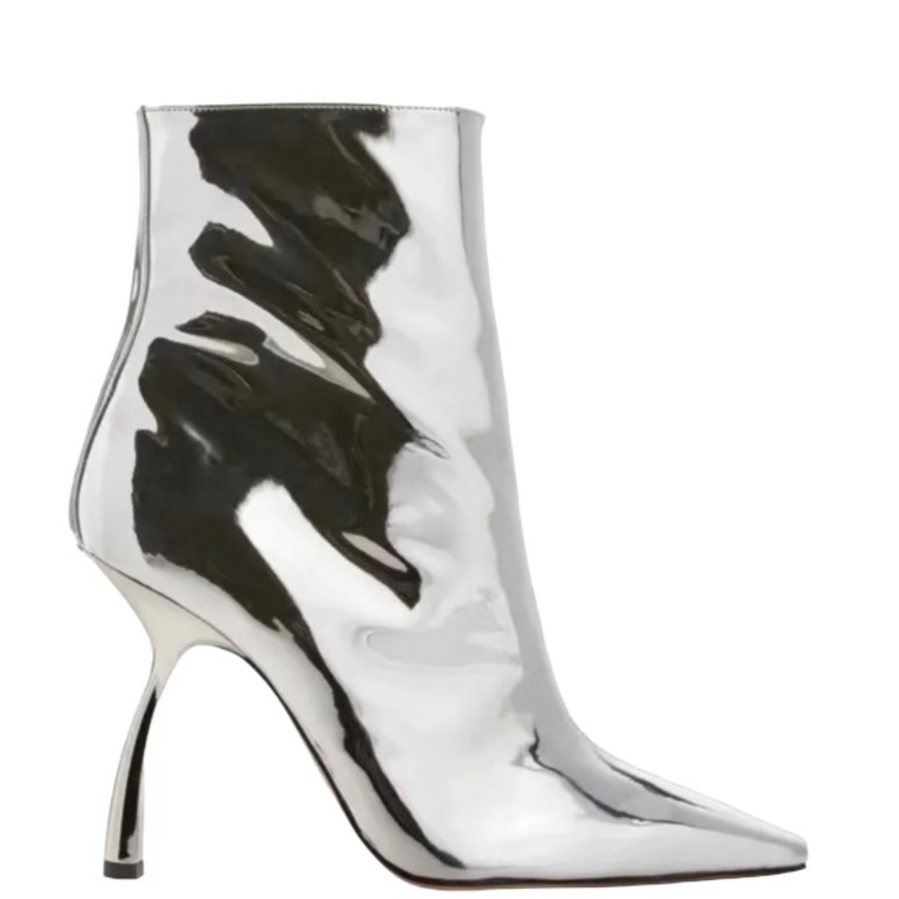PIFERI Boots Women’s Size 6 Merlin Silver Metallic Vegan-Leather Ankle Boots